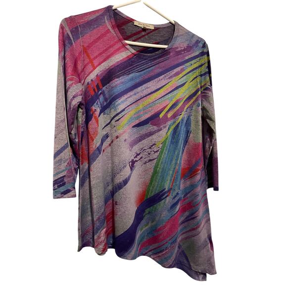 Jess & Jane Asymmetrical Top Small Multi Color - Picture 3 of 6